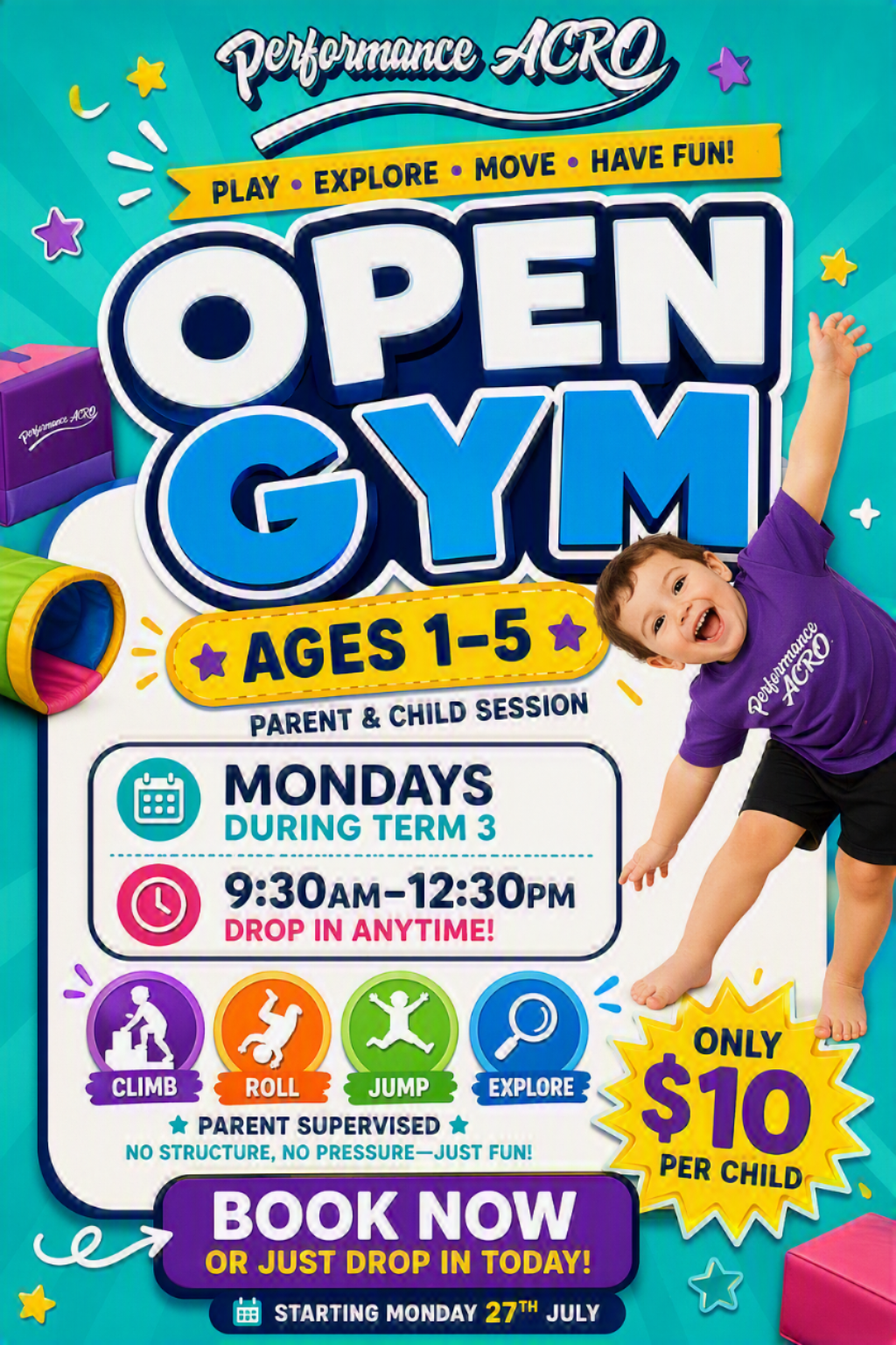 Mondays Open Gym Open Gym for 1-5 year olds - Image 1